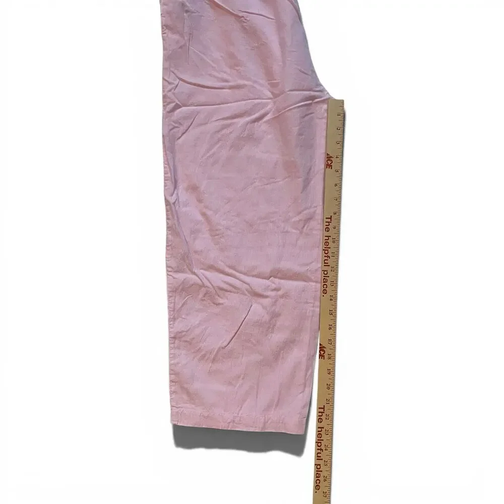 Lenora Pink Cotton Drawstring Lounge Pants Relaxed Casual Women M‎